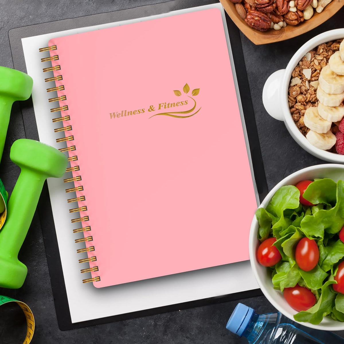 Wellness Planner & Fitness Log - Daily Diet & Health Journal with Weight Loss, Wellness Journal Notebook for Tracking Fitness, Sleep, Nutrition, Meal, Habits, A5(5.8 x 8.6 inch) (Green)
