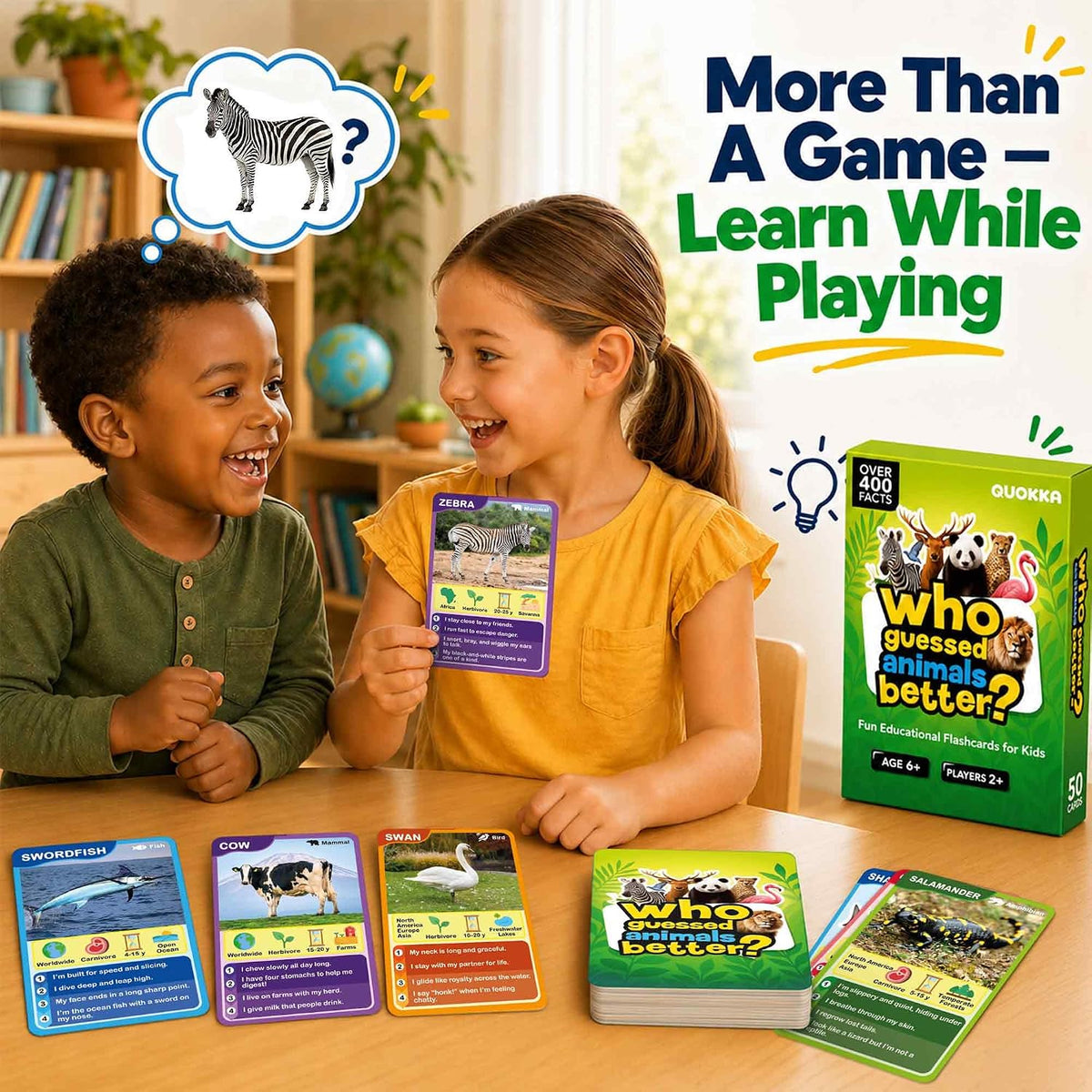 Who Guess It Better Countries - Geography Learning Card Set, 50 Cards