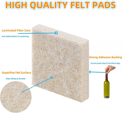 Felt Pads Small 3/8" Felt Pads for Cabinet Doors Bumpers, Cabinet Cushion Dots Felt Cabinet Door Stops, Self Adhesive Thick Bumper Pads to Protect Surfaces -Anti Scratch 234 Pcs Round Brown