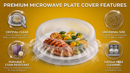 YBM HOME Microwave Splatter Cover Keeps Your Microwave Spotless During Food Heating, Anti-Splatter Plate Lid Cover, BPA Free and Dishwasher Safe (1, 2.5x10x9)