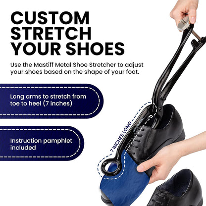 Mastiff Oval-Shaped Shoe Stretcher for Bunions, Corns, Hammertoes, Ball and Ring Shoe Stretcher Men, Targeted Spot Stretch Tool, Leather Shoe Stretcher Women Wide Feet, Patented Cast Iron Design