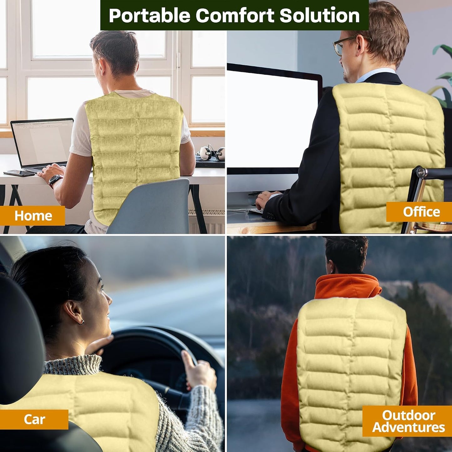 Kozi Weighted Heating Pad Microwavable|Hot & Cold Aromatherapy Neck and Back wrap|Moist Heat for Cramps, Muscles, Joints, Back, Neck and Shoulders, Heat Compress Pillow