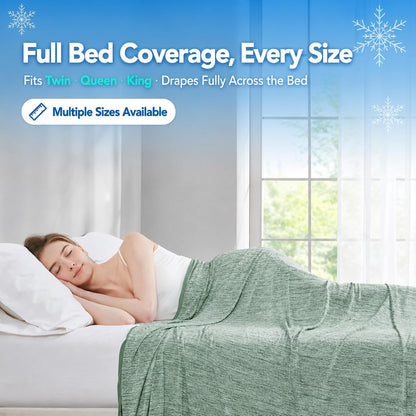 Cooling Blanket Queen Size for Hot Sleepers, Q-Max >0.4, 90 x 90 Inch, Grey