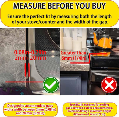 2 Pack Flexible Kitchen Stove Gap Covers, Silicone Gap Fillers(White,25in) | Between Counter and Stovetop,Washer, Oven, Dryer, Easy to Wipe, Food grade silicone material