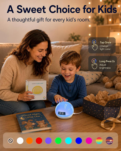 White Noise Sound Machine with Sunrise Alarm Clock for Kids Baby Sleeping