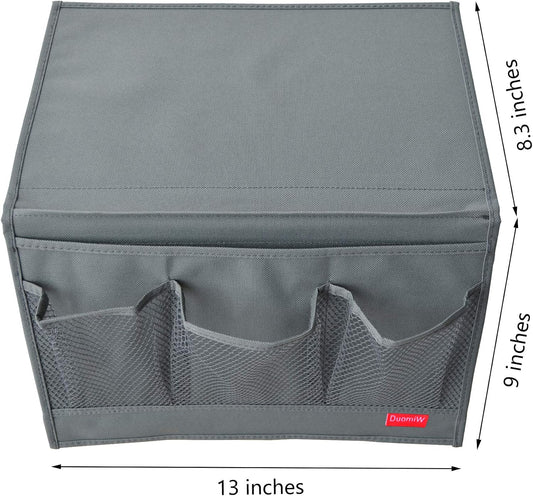 Bedside Caddy, Table Cabinet Storage Organizer, 4 Pockets (Grey)