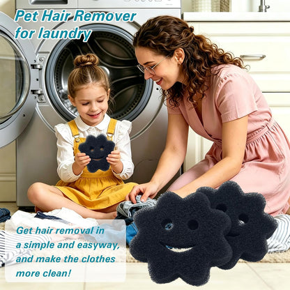 Reusable Pet Hair Remover for Laundry, Efficient Dog Cat Hair & Dander Catcher for Washing Machine and Dryer, Soft Fabric Lint Remover Effectively Remove Pet Fur Fluff from Clothes and Bedding （2PCS）