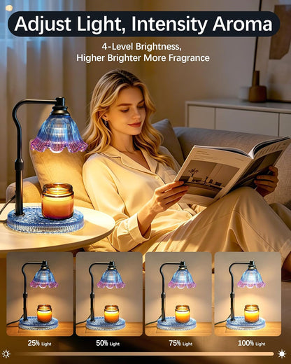 Candle Warmer Lamp with Timer and Dimmer, Adjustable Height Design