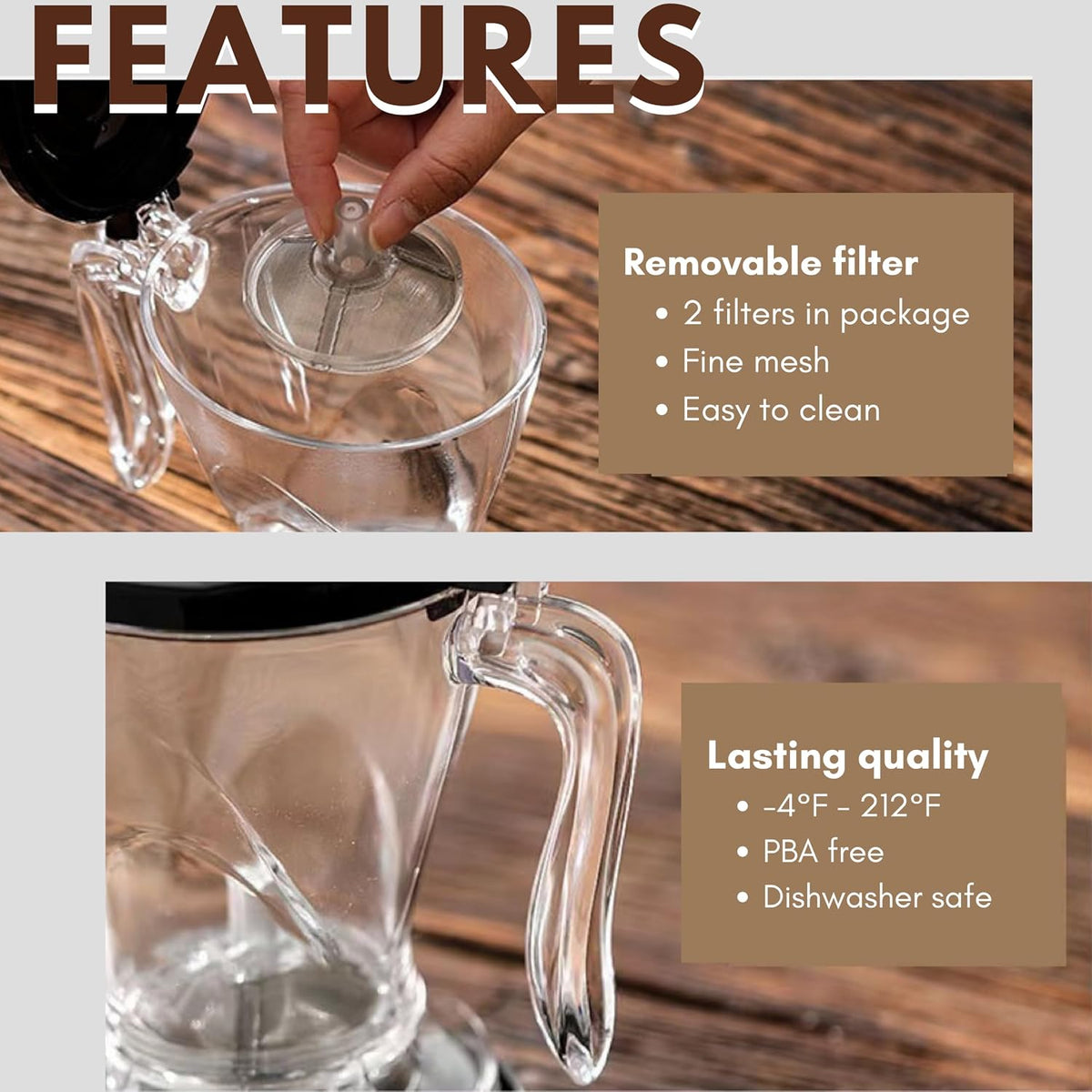 Smart Tea Maker - 20 oz Loose Leaf Infuser & Coaster (Black)