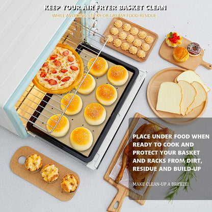 WMKGG Silicone Air Fryer Liners, 2PCS Air Fryer Silicone Liners | Reusable Rectangular Non-Stick Basket Accessories for Ninja Foodi Dual DZ201/DZ401 8-10QT