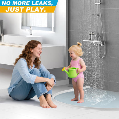 39Inch Shower Threshold Water Dam, Self-Adhesive Silicone Shower Barrier Water Stopper Shower Door Bottom Seal Strip Shower Splash Guard for Bathroom Kitchen Bathtub