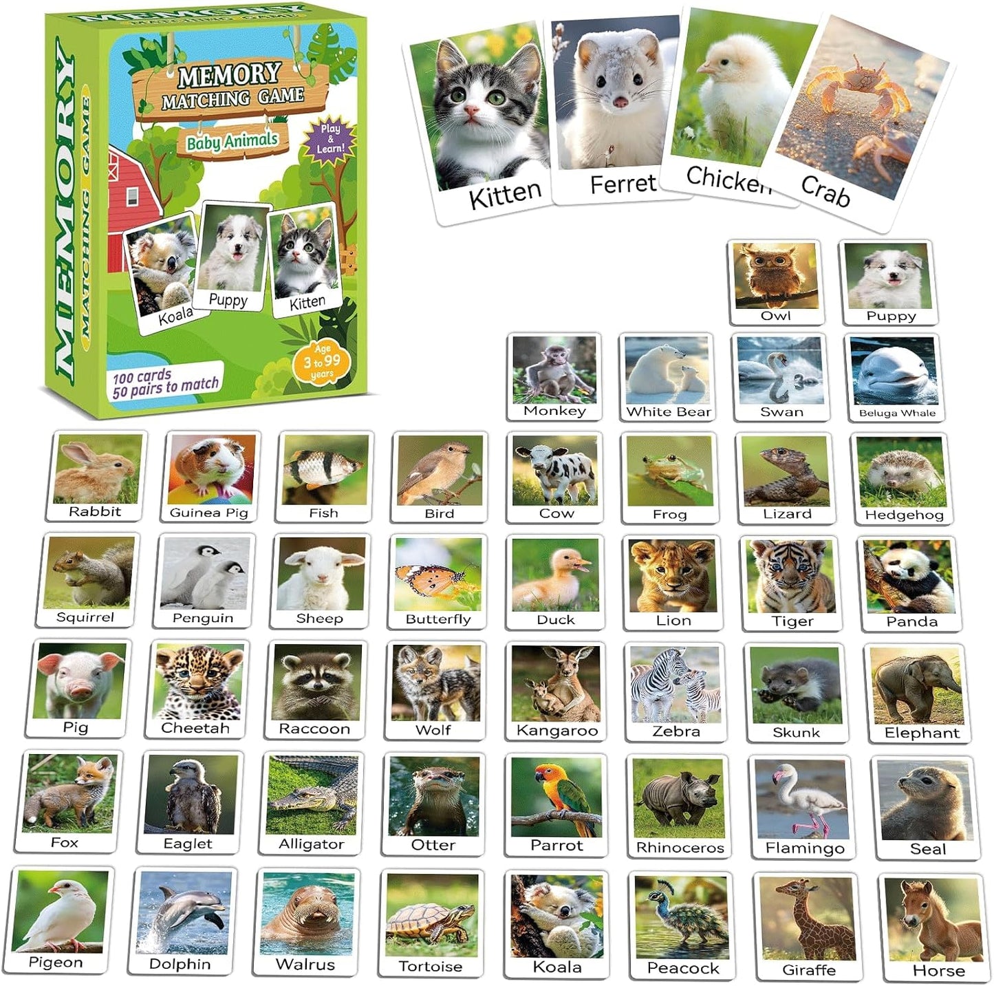 gisgfim 100 PCS Memory Matching Game Famous Paintings Concentration Memory Card for Adults Learning Educational Game A Fun & Fast Artworks Theme Matching Games
