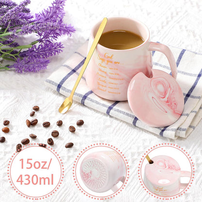 Nitial Bible Verse Coffee Mug Warmer Set Christian Coffee Mug Warmer | God Say You Are, Bible Verse Coffee Mug and Mug Warmer, Christian Gifts for Women, Pink Marble Mug, Teacher Mom Coworker