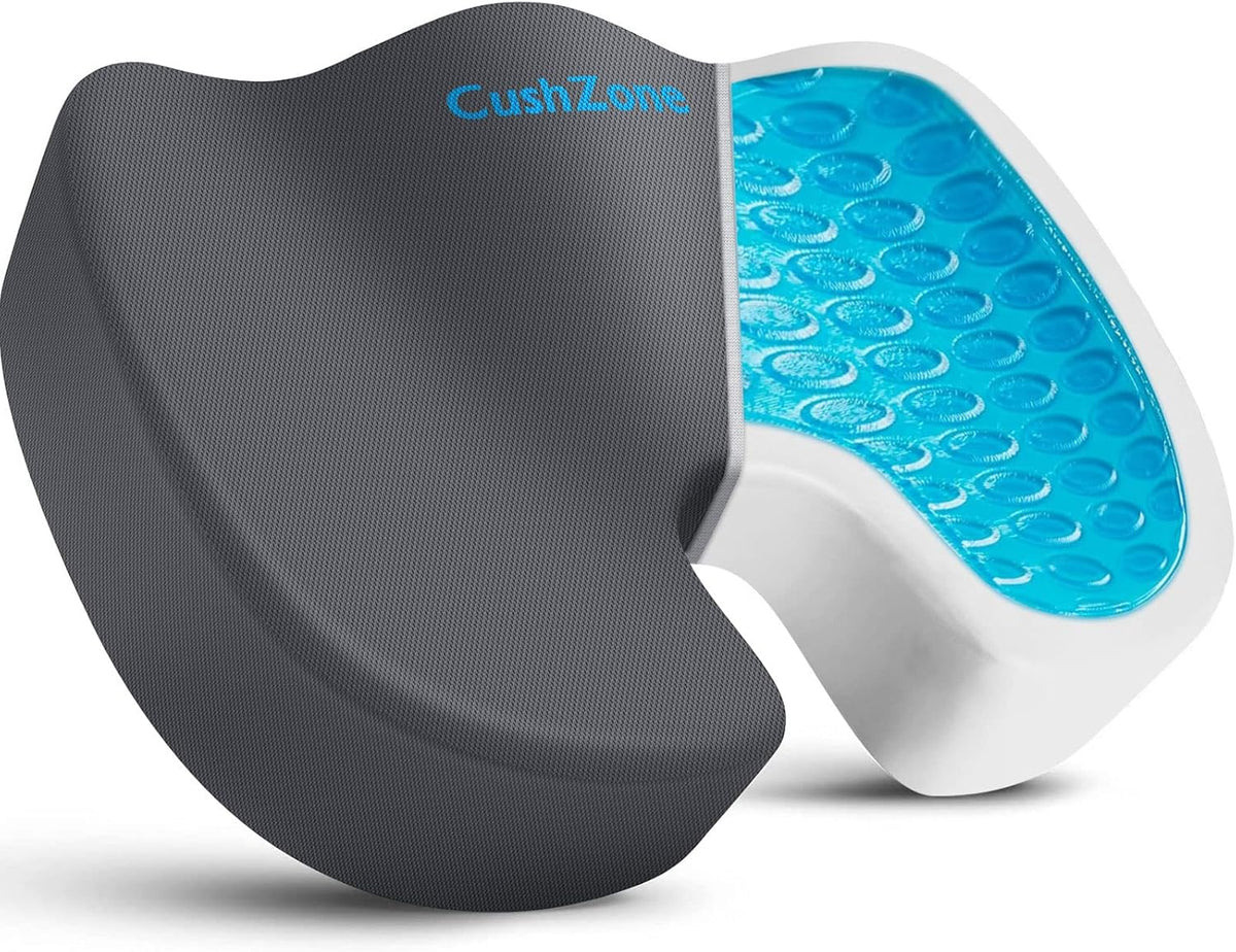Gel Seat Cushion, Cooling Memory Foam Cushion for Office Chair, Black