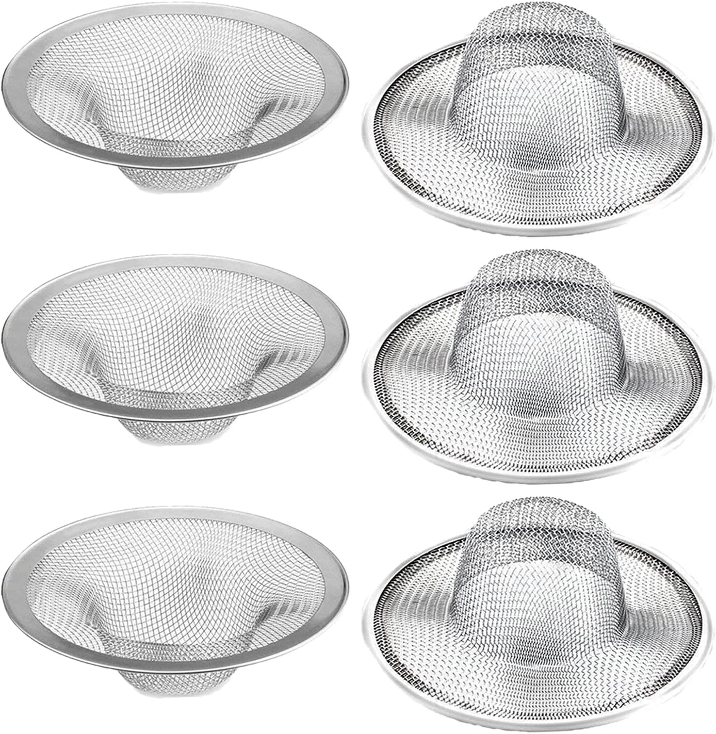 2 pcs Heavy Duty Stainless Steel Slop Basket Filter Trap, 2.75" Top / 1" Mesh Metal Sink Strainer,Perfect for Kitchen Sink/Bathroom Bathtub RV Wash Basin Floor Drain Balcony Drain Hole