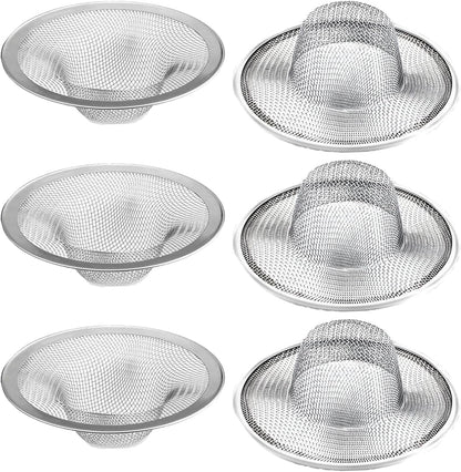 2 pcs Heavy Duty Stainless Steel Slop Basket Filter Trap, 2.75" Top / 1" Mesh Metal Sink Strainer,Perfect for Kitchen Sink/Bathroom Bathtub RV Wash Basin Floor Drain Balcony Drain Hole