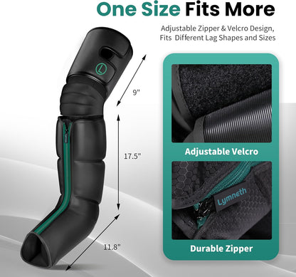 Leg Massager with Heat and Comression for Circulation and Pain Relief | Foot and Leg Massager Air Compression Boots with 9 Intensity Levels, Full Leg Recovery Therapy Mechine