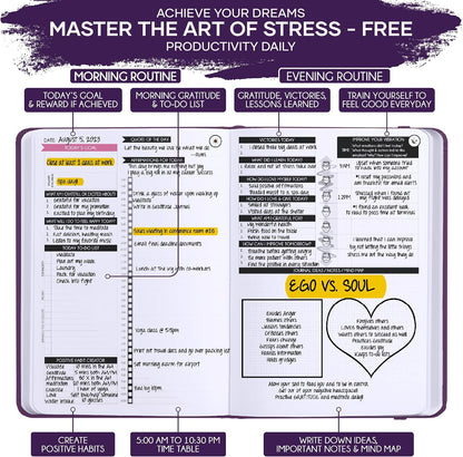 Freedom Mastery Daily Journal of Gratitude, Productivity & Habit Tracker | Undated 90-Day Planner with Daily Reflection, Mindfulness, Positivity, Vision Board & Stickers, Gratitude Journal for Women