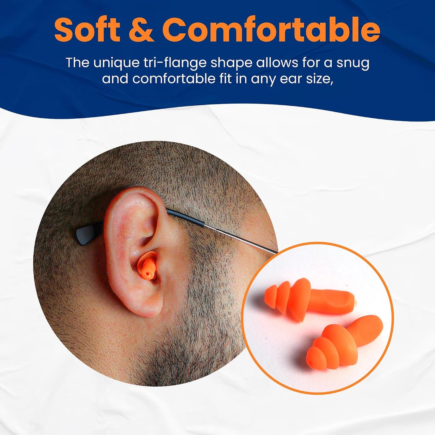 Quality Reusable Earplugs 100 Pair - 25dB Corded Silicone Ear Plugs for Shooting Construction Work Ear Plugs Motorcycle Range Hunting Hearing Protection Ear Protection for Mowing Earplugs Reusable
