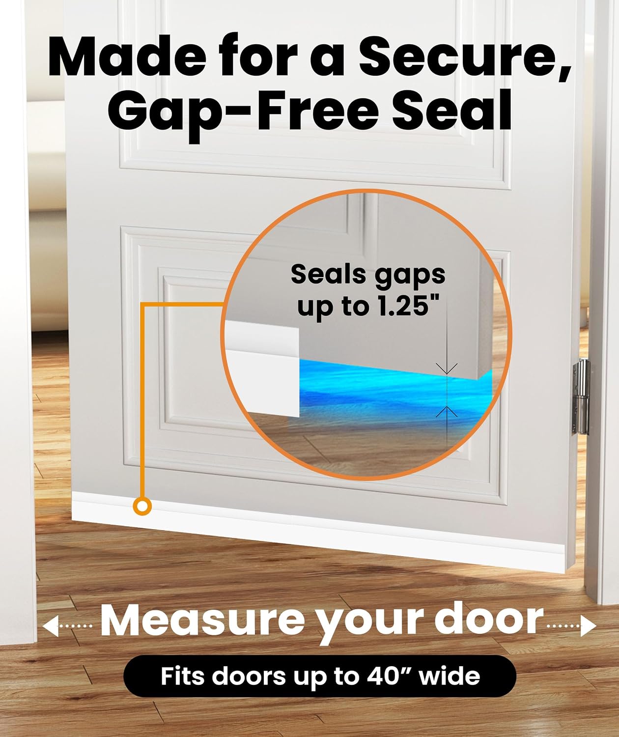 Everlasting Comfort (2 Pack) One-Sided Door Draft Stopper for Bottom of Doors - Premium Door Sweep, Quick Install Sound Proofing Strip Gap Filler, Noise Blocker for Home, Bedroom, Apartment - White