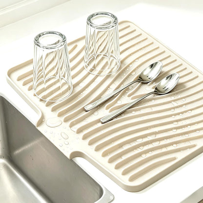 Kitchen Sink Splash Guard Gen2-30" x 6'' Silicone Sink Mat Splash Guard fit for Countertop, Bathroom,Farmhouse,RV by EBIGIC (Grey)