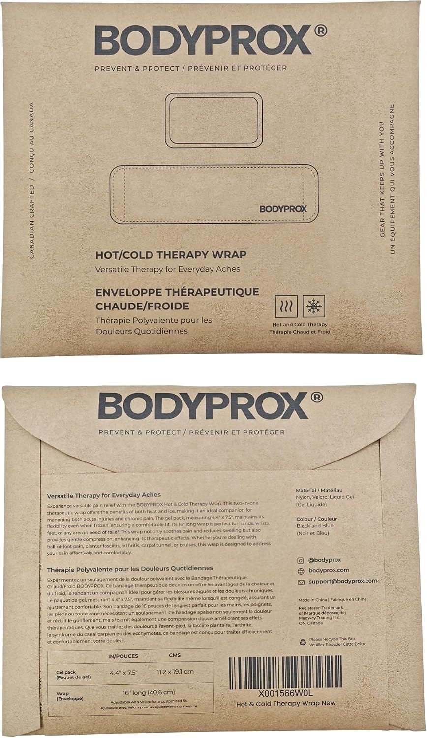 BODYPROX Cold & Hot Therapy Wrap, Reusable Gel Pack for Pain Relief. Great for Sprains, Muscle Pain, Bruises, Injuries, Etc. (Foot, Arm, Elbow, Ankle).
