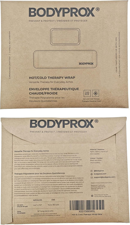 BODYPROX Cold & Hot Therapy Wrap, Reusable Gel Pack for Pain Relief. Great for Sprains, Muscle Pain, Bruises, Injuries, Etc. (Foot, Arm, Elbow, Ankle).