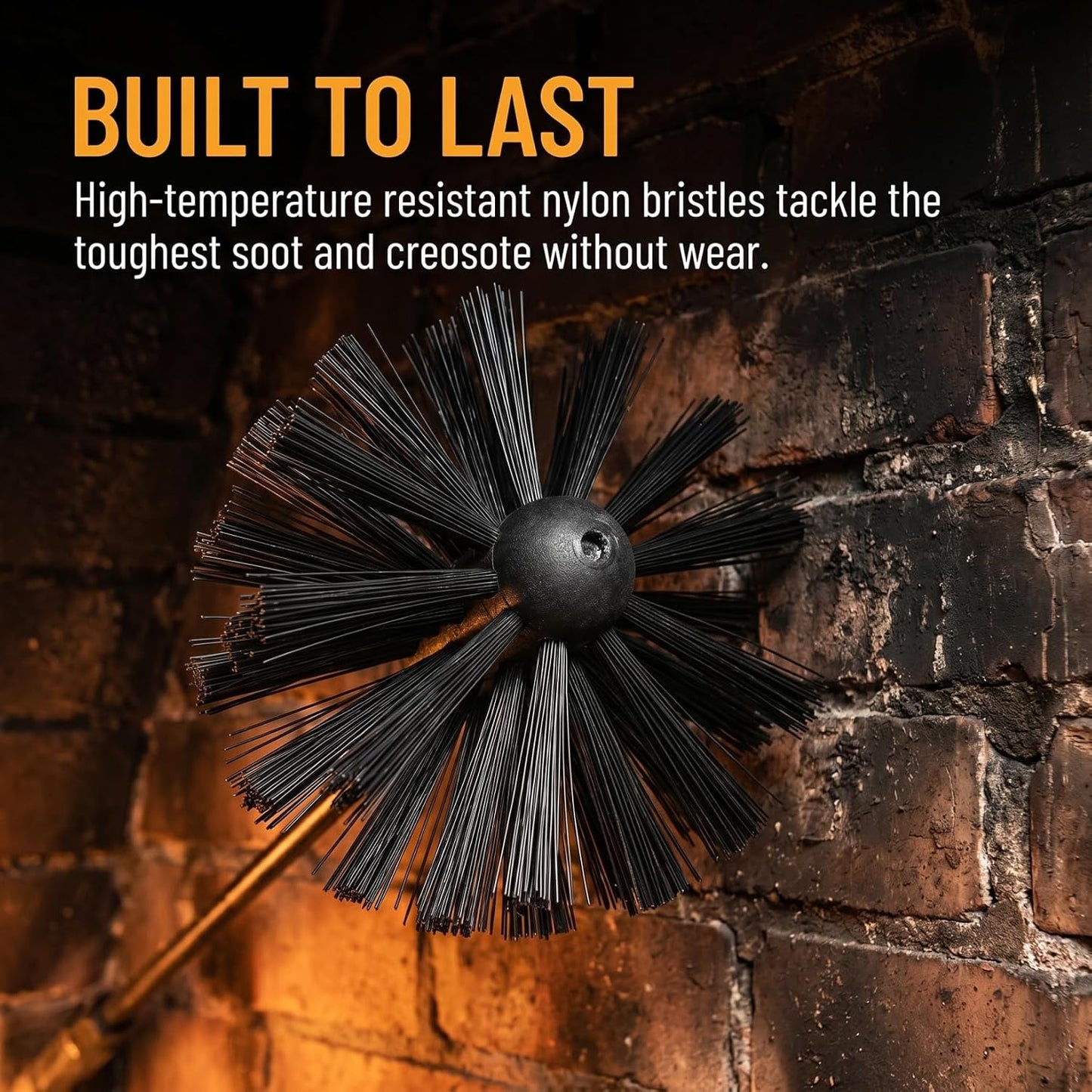 DOITOOL 2 Pcs 4 Inch Chimney Brush Head, Fireplace Cleaner Dryer Vent Cleaner, Flexible Nylon Chimney Sweep Cleaning Brush for Fireplace, Vent Pip, Stove Pipes, Works with Most Rod Sets