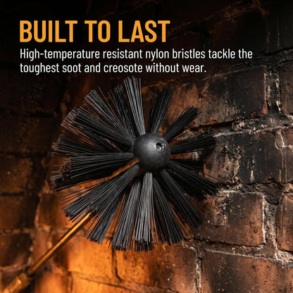 DOITOOL 2 Pcs 4 Inch Chimney Brush Head, Fireplace Cleaner Dryer Vent Cleaner, Flexible Nylon Chimney Sweep Cleaning Brush for Fireplace, Vent Pip, Stove Pipes, Works with Most Rod Sets