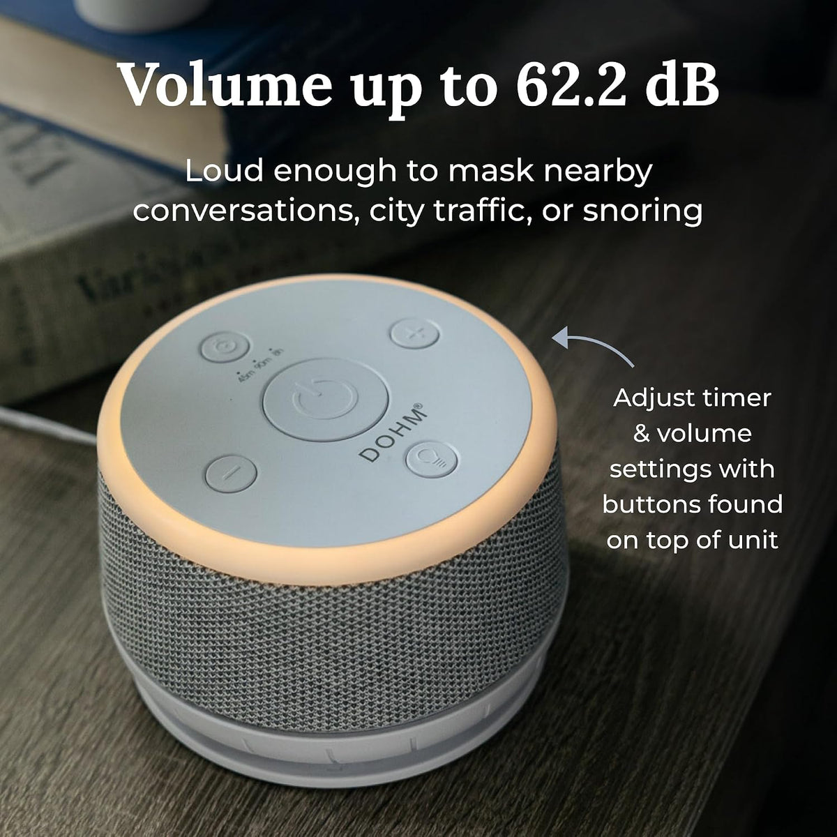Yogasleep Dohm Nova White Noise Sound Machine, Better Sleep for Babies & Adults. Includes Night Light, 10 Fan Speeds & Calming Pink Noise for Louder Noise Masking. Noise Canceling for Office Privacy.