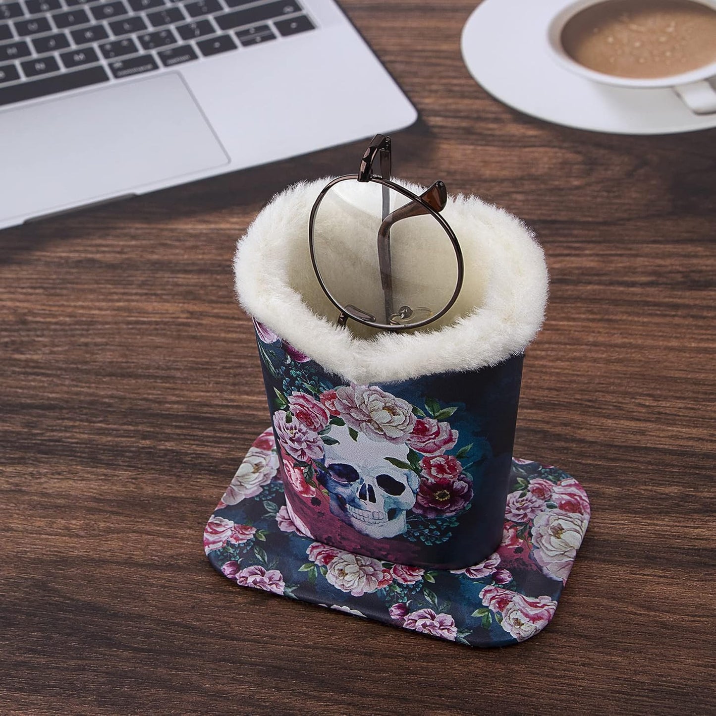 Plush Fluffy Lined Anti-scratch Eyeglasses Holder Protective Glasses Stand Case