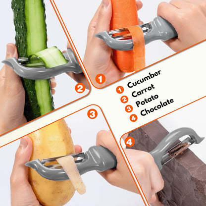 Rainspire Vegetable Peeler Potato Peelers for Kitchen, Sharp Stainless Steel Blades Veggie, Comfortable Handle Fruit Peeler, Carrot Peeler Apple Peeler Dishwasher Safe Black, 1-Pack
