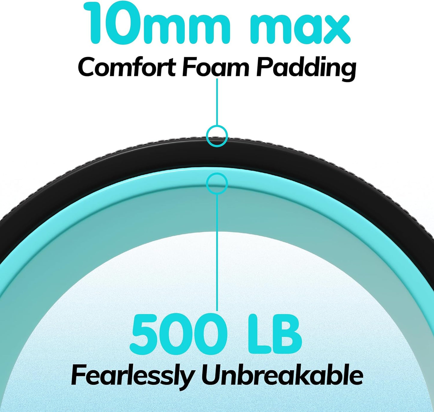 3 Pack Back Roller- Yoga Wheel for Back Pain Reliefn & Stretching, Back Wheel for Deep Tissue Massage, Foam Roller for Physical Therapy & Exercise | Blue