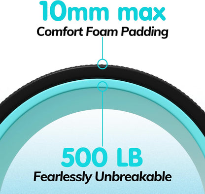 3 Pack Back Roller- Yoga Wheel for Back Pain Reliefn & Stretching, Back Wheel for Deep Tissue Massage, Foam Roller for Physical Therapy & Exercise | Blue