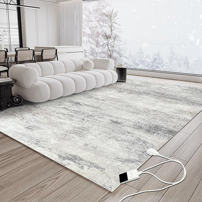Electric Heated Carpet 35x55in Soft Plush Heating Rug 450W CX | Instant Warmth in 30s, 60 Heat Levels 12h Timer, Energy Efficient Safety Protection Ideal for Home Office Playroom 120V