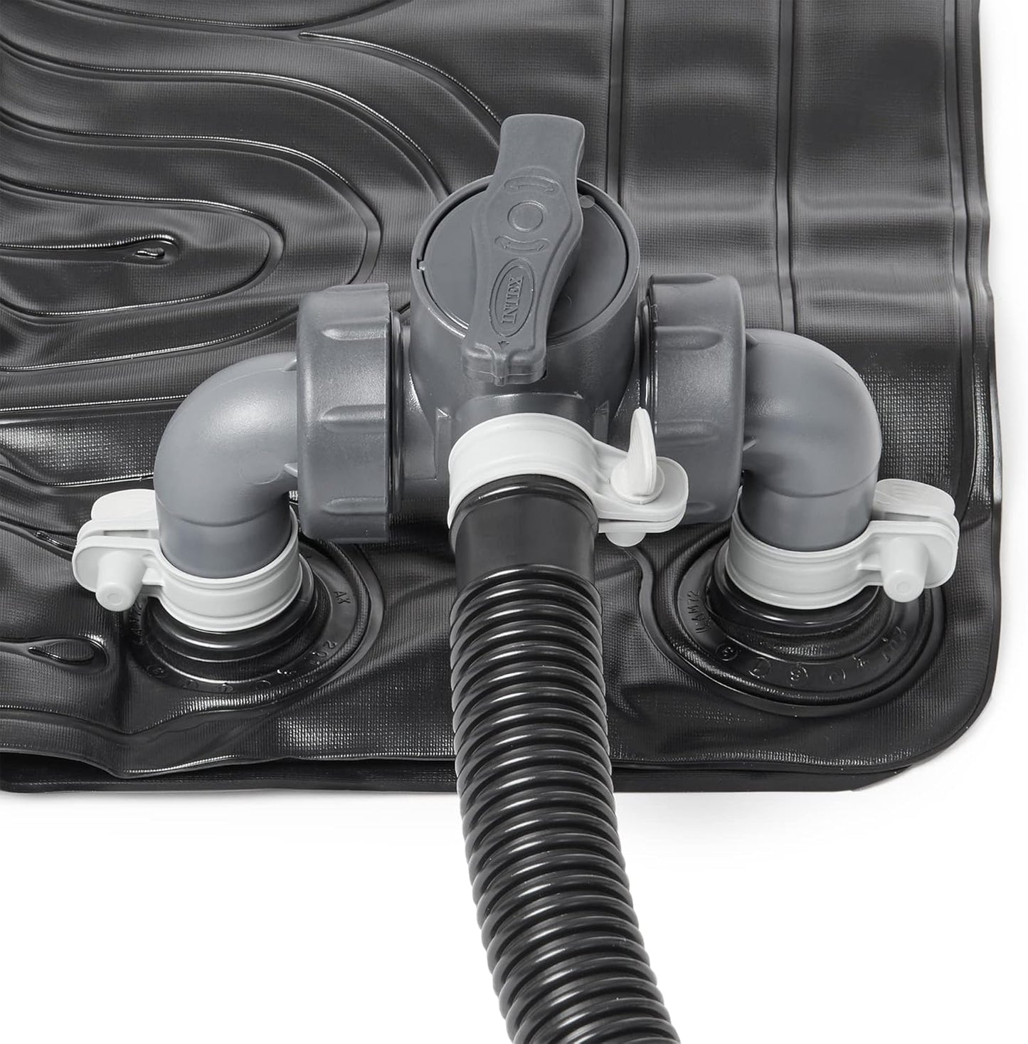 Intex 28685E 47 Inch x 47 Inch Solar Pool Water Heater Mat for 8,000 Gallon Above Ground Swimming Pool with Hose Attachment and Adaptors, Black