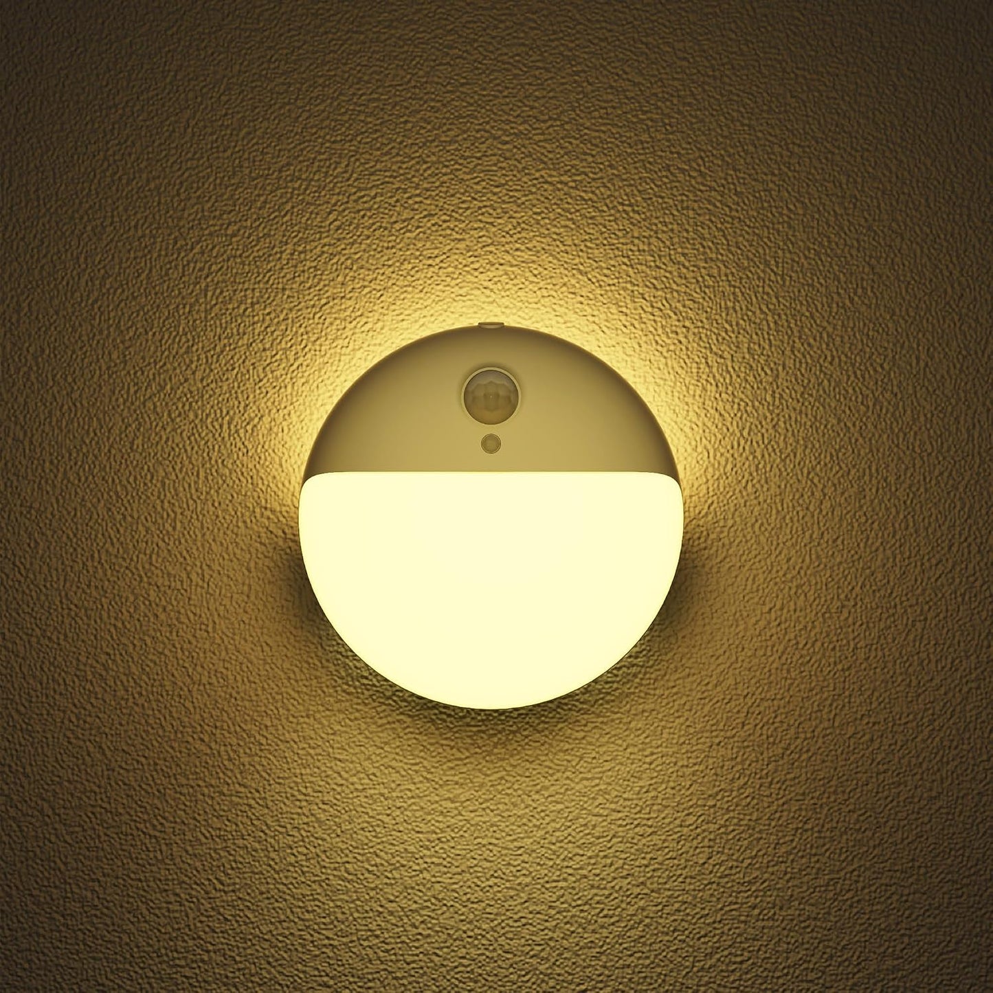 Small Motion Sensor Amber Night Light Battery Operated, Toilet Light | 2 Pack, 3 Modes, Dimmable 1-15lm, Dim Light Soft Glow, No Plug, Wireless Stick on Light for Bedroom, Sleep, Bathroom, Kids