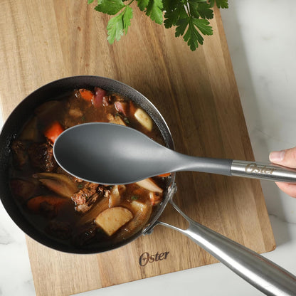 Oster Chadswyck 8” Can Opener, Stainless Steel Manual Can Opener with Soft Grip Handles, Smooth Edge Cutting, Dishwasher Safe