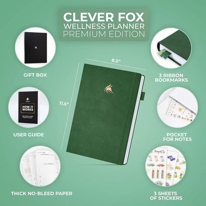 Clever Fox Wellness Journal Premium for Women, Workout & Food Light Pink