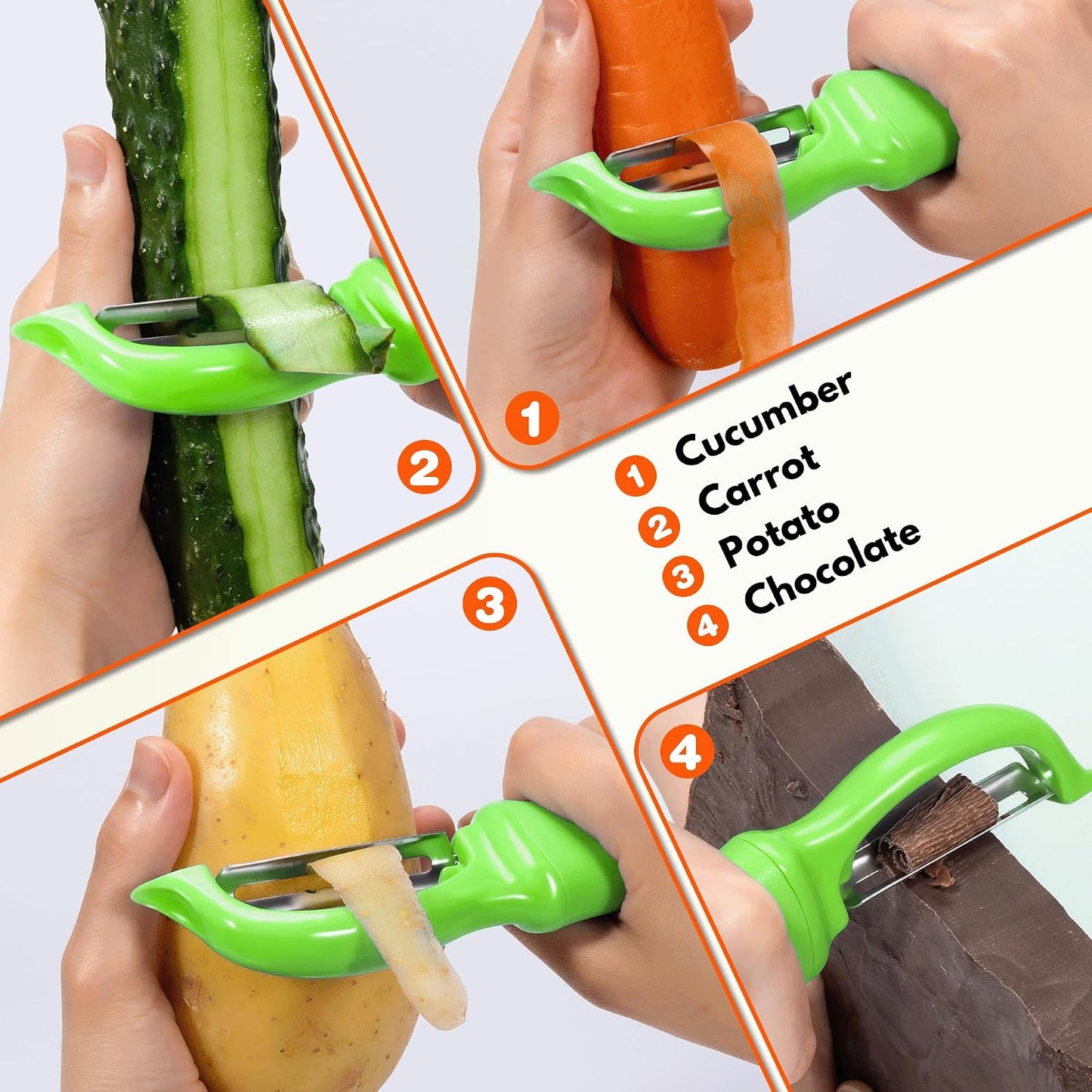 Rainspire Vegetable Peeler Potato Peelers for Kitchen, Sharp Stainless Steel Blades Veggie, Comfortable Handle Fruit Peeler, Carrot Peeler Apple Peeler Dishwasher Safe Black, 1-Pack