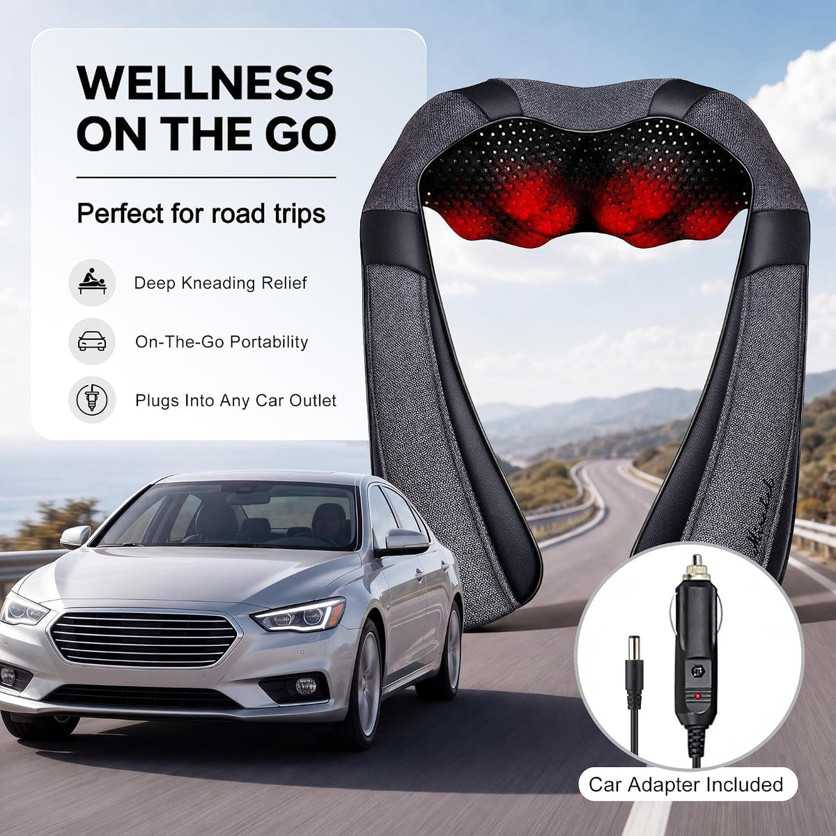 Shiatsu Neck and Back Massager with Heat for Pain Relief Deep Tissue Gifts