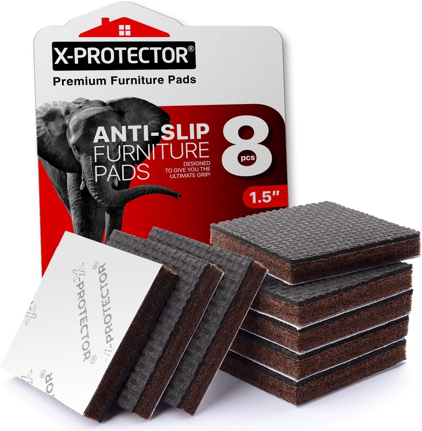 X-PROTECTOR Non Slip Furniture Pads – 24 pcs Premium Furniture Grippers 2"! | Best Self Adhesive Rubber Feet Furniture Feet – Ideal Non Skid Furniture Pad Floor Protectors – Keep Furniture in Place!