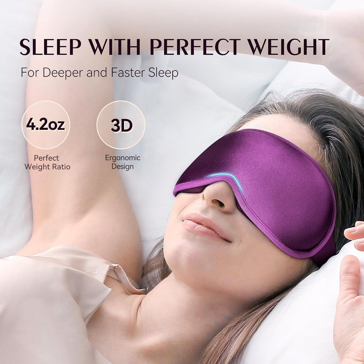 Sleep Mask for Women Men: 100% Blackout 3D Eye Mask for Sleeping, Sleeping Mask for Side Sleepers, Zero Pressure Memory Foam Eyelash Friendly Breathable Eye Cover, Airplane Travel Essentials-Pink