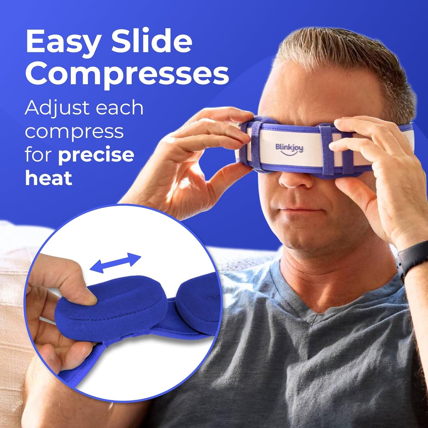 Blinkjoy Rechargeable Heated Eye Mask for Dry Eyes | Cordless Warm Compress for MGD, Styes & Eye Strain, Optometrist Recommended for Dry Eye Relief