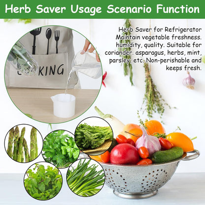 3PCS Herb Saver for Refrigerator, Fresh Herbs Lettuce Keeper for Refrigerator, Cilantro Container for Fridge Fres Parsley Mint Leaves Fresh Herb Keeper for Fresh for 2-3 Weeks