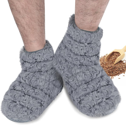 REVIX Microwavable Foot Warmers, Heated Booties for Cold Feet, Purple L
