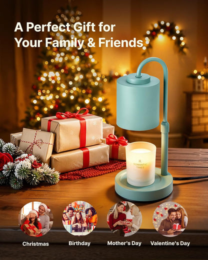 CASTLELIFE Dimmable Candle Warmer Lamp with Timer, Height Adjustable Candle Warmer for Jar Candles, Electric Wax Melt Warmer for Home Decor House Warming Gifts, Birthday Gifts for Women, Black Clear