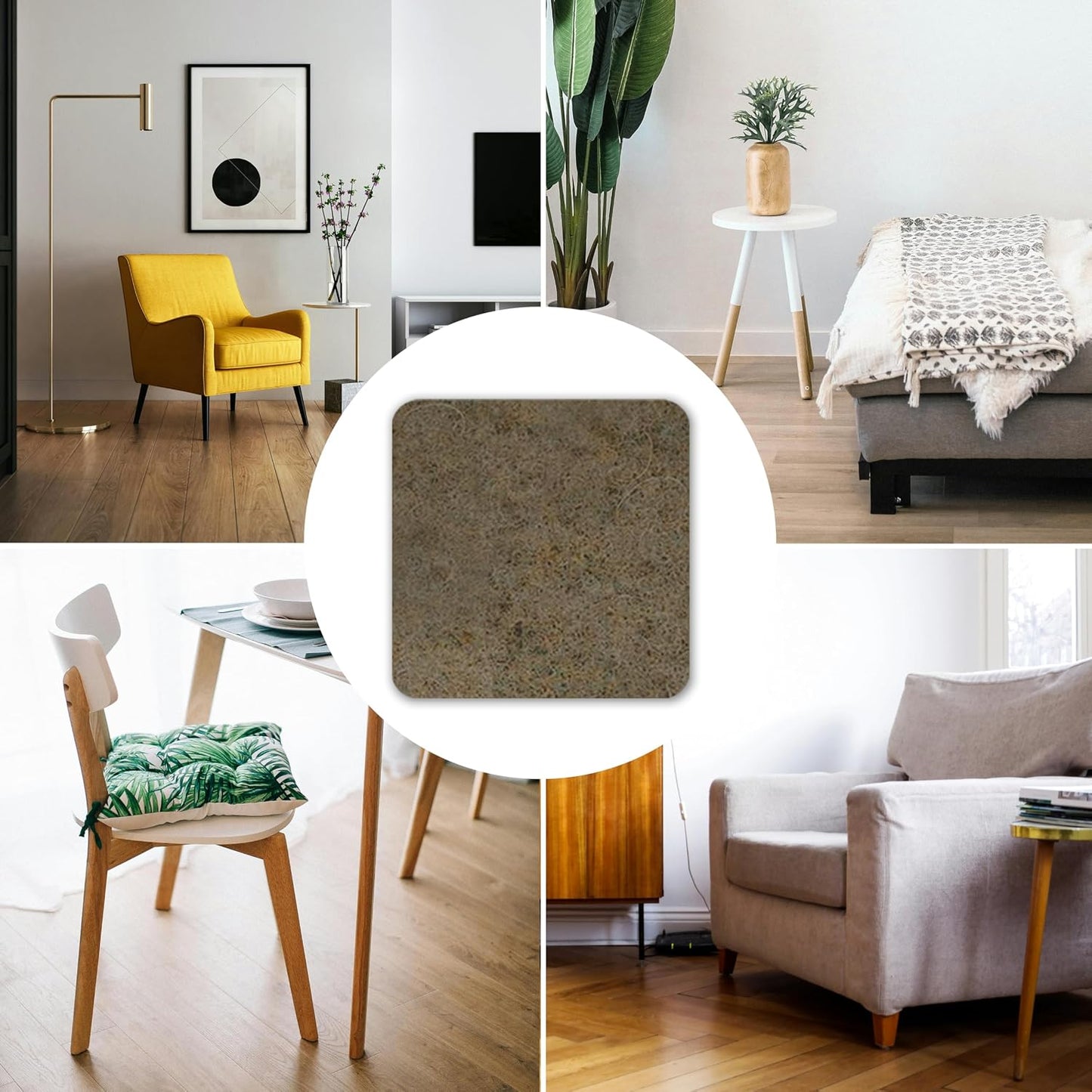 Furniture Felt Pads Brown 144 Pcs Strong Self Adhesive Protectors for Hardwood Floors Laminate Flooring Furniture Feet Chair Legs Table Cabinet Couch Non Scratch Peel Stick Felt Pad Set for All Floors