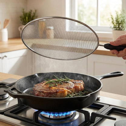 3-Pack Splatter Screen for Frying Pan - 8'' 10'' 11''Stainless Steel Grease Splatter Guard - Cover Oil Splash when Sizzling Bacon - Fine Mesh Cover, Splatter Screen for Frying Pan, Cooking Pots