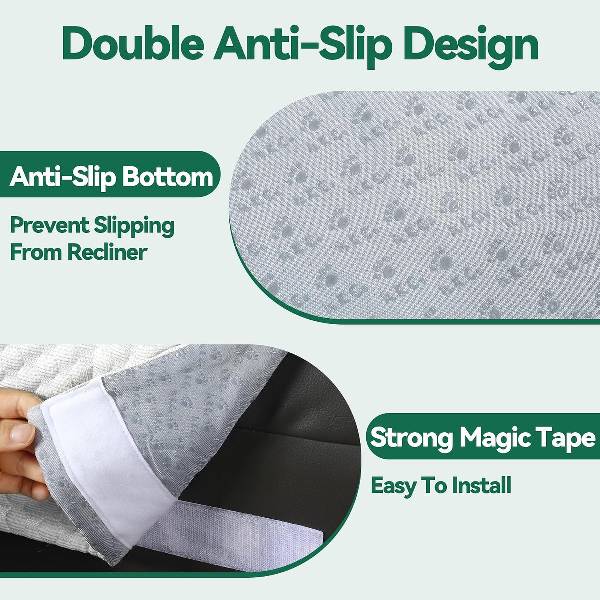 MABOZOO Neck Pillows for Recliners with Pocket,Headrest Cushion for Neck Pain Relief and Cervical Support,Recliner Head Pillow for Side Sleeping at Home, Office or Traveling（Green）